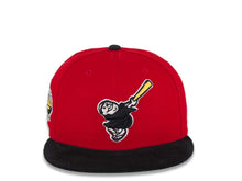 Load image into Gallery viewer, (Corduroy Visor) San Diego Padres New Era MLB 59FIFTY 5950 Fitted Cap Hat Red Crown Black Visor Black Swinging Friar Logo Established 1969 Side Patch