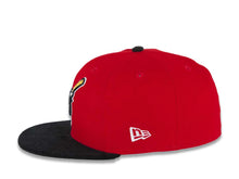Load image into Gallery viewer, (Corduroy Visor) San Diego Padres New Era MLB 59FIFTY 5950 Fitted Cap Hat Red Crown Black Visor Black Swinging Friar Logo Established 1969 Side Patch