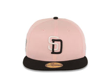 Load image into Gallery viewer, San Diego Padres New Era MLB 59FIFTY 5950 Fitted Cap Hat Cotton Pink Crown Black Visor White/Black Logo 1998 World Series Side Patch Gray UV