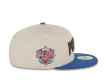 Load image into Gallery viewer, San Diego Padres New Era MLB 59FIFTY 5950 Fitted Cap Hat Stone Crown Blue Visor Metallic Black/Dark Orange Script Logo 2016 All-Star Game Side Patch