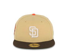Load image into Gallery viewer, San Diego Padres New Era MLB 59FIFTY 5950 Fitted Cap Hat Yellow Green Crown Brown Visor White Logo 25th Anniversary Side Patch Green UV