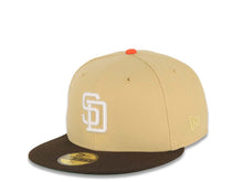 Load image into Gallery viewer, San Diego Padres New Era MLB 59FIFTY 5950 Fitted Cap Hat Yellow Green Crown Brown Visor White Logo 25th Anniversary Side Patch Green UV