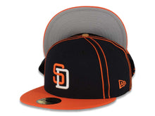 Load image into Gallery viewer, San Diego Padres New Era MLB 59FIFTY 5950 Fitted Cap Hat Navy Crown Orange Piping Orange Visor Orange/White Logo 2016 All-Star Game Side Patch Gray UV