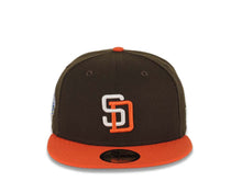 Load image into Gallery viewer, San Diego Padres New Era MLB 59FIFTY 5950 Fitted Cap Hat Brown Crown Orange Visor White/Orange Logo 1998 World Series Side Patch Gray UV
