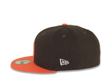 Load image into Gallery viewer, San Diego Padres New Era MLB 59FIFTY 5950 Fitted Cap Hat Brown Crown Orange Visor White/Orange Logo 1998 World Series Side Patch Gray UV