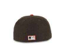 Load image into Gallery viewer, San Diego Padres New Era MLB 59FIFTY 5950 Fitted Cap Hat Brown Crown Orange Visor White/Orange Logo 1998 World Series Side Patch Gray UV