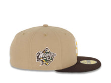 Load image into Gallery viewer, San Diego Padres New Era MLB 59FIFTY 5950 Fitted Cap Hat Khaki Crown Brown Visor White/Yellow Logo 1998 World Series Side Patch Green UV