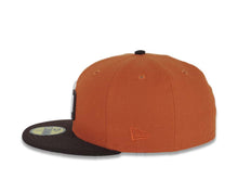 Load image into Gallery viewer, San Diego Padres New Era MLB 59FIFTY 5950 Fitted Cap Hat Dark Orange Crown Dark Brown Visor Cream/Dark Brown Logo 25th Anniversary Side Patch Cream UV