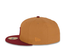 Load image into Gallery viewer, San Diego Padres New Era MLB 59FIFTY 5950 Fitted Cap Hat Tan Crown Cardinal Visor Cream/Cardinal Logo 1998 World Series Side Patch Pink UV