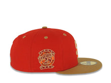 Load image into Gallery viewer, San Diego Padres New Era MLB 59FIFTY 5950 Fitted Cap Hat Red Crown Wheat Visor Wheat/Orange Logo 25th Anniversary Side Patch Cardinal UV