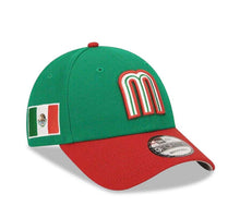 Load image into Gallery viewer, Mexico New Era WBC World Baseball Classic 9FORTY 940 Adjustable Cap Hat Green Crown Red Visor White/Green/Red M Logo Mexico Flag Gray UV