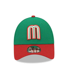 Load image into Gallery viewer, Mexico New Era WBC World Baseball Classic 9FORTY 940 Adjustable Cap Hat Green Crown Red Visor White/Green/Red M Logo Mexico Flag Gray UV