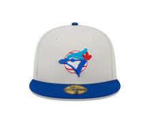 Load image into Gallery viewer, Toronto Blue Jays New Era MLB 59FIFTY 5950 Fitted Cap Hat Stone Crown Royal Blue Visor Team Color Logo World Series Back Patches (New Class)