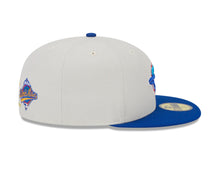 Load image into Gallery viewer, Toronto Blue Jays New Era MLB 59FIFTY 5950 Fitted Cap Hat Stone Crown Royal Blue Visor Team Color Logo World Series Back Patches (New Class)