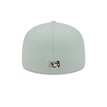 Load image into Gallery viewer, Buffalo Bisons MiLB New Era 59FIFTY 5950 Fitted Cap Hat Mint Green Crown Stone Visor Team Color Logo (Hometown Roots)