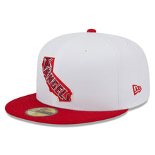 Load image into Gallery viewer, Los Angeles Anaheim Angels New Era MLB 59FIFTY 5950 Fitted Cap Hat White Crown Red Visor Flawless Team Color Logo (State Map)