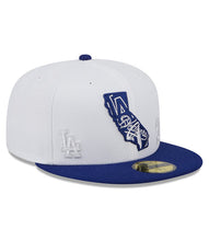 Load image into Gallery viewer, Los Angeles Dodgers New Era MLB 59FIFTY 5950 Fitted Cap Hat White Crown Royal Blue Visor Flawless Team Color Logo (State Map)
