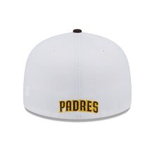 Load image into Gallery viewer, San Diego Padres New Era MLB 59FIFTY 5950 Fitted Cap Hat White Crown Brown Visor Flawless Team Color Logo (State Map)