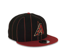 Load image into Gallery viewer, Arizona Diamondbacks New Era MLB 9FIFTY 950 Snapback Cap Hat Black/Cardinal Pinstripe Crown Cardinal Visor Team Color Logo
