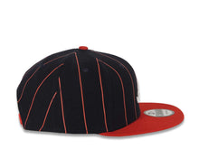 Load image into Gallery viewer, Atlanta Braves New Era MLB 9FIFTY 950 Snapback Cap Hat Navy Blue/Red Pinstripe Crown Red Visor White Logo