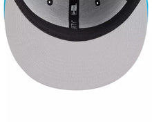 Load image into Gallery viewer, Miami Marlins New Era MLB 9FIFTY 950 Snapback Cap Hat Black Pinstripe Crown Teal Visor Team Color Logo