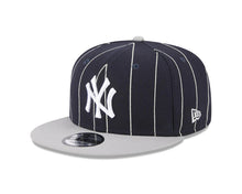 Load image into Gallery viewer, New York Yankees New Era MLB 9FIFTY 950 Snapback Cap Hat Navy Pinstripe Crown Gray Visor White Logo