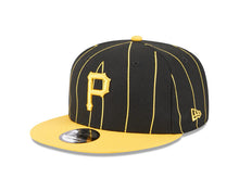 Load image into Gallery viewer, Pittsburgh Pirates New Era MLB 9FIFTY 950 Snapback Cap Hat Black Pinstripe Crown Yellow Visor Yellow Logo