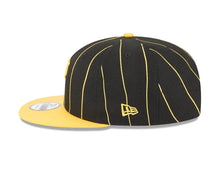 Load image into Gallery viewer, Pittsburgh Pirates New Era MLB 9FIFTY 950 Snapback Cap Hat Black Pinstripe Crown Yellow Visor Yellow Logo