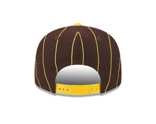 Load image into Gallery viewer, San Diego Padres New Era MLB 9FIFTY 950 Snapback Cap Hat Brown Pinstripe Crown Yellow Visor Yellow Logo