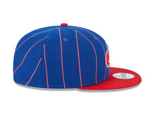 Load image into Gallery viewer, Montreal Expos New Era MLB 9FIFTY 950 Snapback Cap Hat Royal Blue Pinstripe Crown Red Visor Team Color Logo