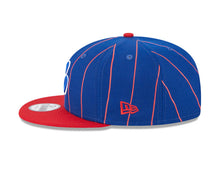 Load image into Gallery viewer, Montreal Expos New Era MLB 9FIFTY 950 Snapback Cap Hat Royal Blue Pinstripe Crown Red Visor Team Color Logo