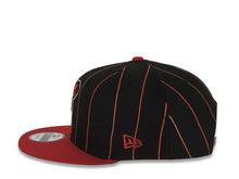 Load image into Gallery viewer, Arizona Diamondbacks New Era MLB 9FIFTY 950 Snapback Cap Hat Black/Cardinal Pinstripe Crown Cardinal Visor Team Color Snake Logo