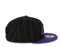 Load image into Gallery viewer, Colorado Rockies New Era MLB 9FIFTY 950 Snapback Cap Hat Black/Purple Pinstripe Crown Purple Visor Team Color Logo