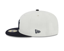 Load image into Gallery viewer, New York Yankees New Era MLB 59FIFTY 5950 Fitted Cap Hat Cream Crown Dark Navy Visor Navy Logo 2000 World Series Side Patch