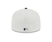 Load image into Gallery viewer, New York Yankees New Era MLB 59FIFTY 5950 Fitted Cap Hat Cream Crown Dark Navy Visor Navy Logo 2000 World Series Side Patch