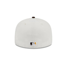 Load image into Gallery viewer, San Diego Padres New Era MLB 59FIFTY 5950 Fitted Cap Hat Cream Crown Brown Visor Brown Logo 1998 World Series Side Patch
