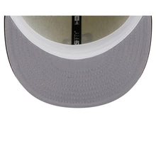 Load image into Gallery viewer, San Diego Padres New Era MLB 59FIFTY 5950 Fitted Cap Hat Cream Crown Brown Visor Brown Logo 1998 World Series Side Patch