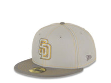 Load image into Gallery viewer, San Diego Padres New Era MLB 59FIFTY 5950 Fitted Cap Hat Gray Crown Dark Gray Visor Gray/Yellow Logo Padres Side Patch (Gray Pop)