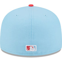 Load image into Gallery viewer, (Youth) San Diego Padres New Era MLB 59FIFTY 5950 Kids Fitted Cap Hat Sky Blue Crown Pink Visor White Logo (2-Tone Color Pack)