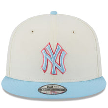 Load image into Gallery viewer, New York Yankees New Era MLB 9FIFTY 950 Snapback Cap Hat Cream Crown Sky Blue Visor Sky Blue/Pink Logo (2-Tone Color Pack)