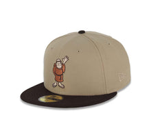Load image into Gallery viewer, San Diego Padres New Era MLB 59FIFTY 5950 Fitted Cap Hat Khaki Crown Dark Brown Visor Metallic Brown/Pink Waving Friar Logo 40th Anniversary Side Patch