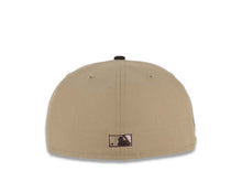Load image into Gallery viewer, San Diego Padres New Era MLB 59FIFTY 5950 Fitted Cap Hat Khaki Crown Dark Brown Visor Metallic Brown/Pink Waving Friar Logo 40th Anniversary Side Patch
