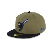 Load image into Gallery viewer, San Diego Padres New Era MLB 59FIFTY 5950 Fitted Cap Hat Light Olive Crown Black Visor Black/Blue Swinging Friar Logo 2007 All-Star Game Side Patch