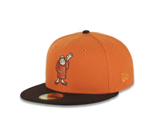 Load image into Gallery viewer, San Diego Padres New Era MLB 59FIFTY 5950 Fitted Cap Hat Dark Orange Crown Dark Brown Visor Dark Orange Waving Friar Logo Stadium Side Patch Green UV