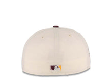 Load image into Gallery viewer, San Diego Padres New Era MLB 59FIFTY 5950 Fitted Cap Hat Cream Crown Maroon Visor Dark Yellow/Maroon Logo 1998 World Series Side Patch Green UV