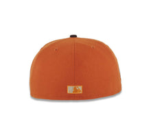 Load image into Gallery viewer, San Diego Padres New Era MLB 59FIFTY 5950 Fitted Cap Hat Dark Orange Crown Dark Brown Visor Cream/Dark Brown Logo 40th Anniversary Side Patch Green UV