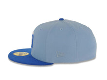 Load image into Gallery viewer, San Diego Padres New Era MLB 59FIFTY 5950 Fitted Cap Hat Sky Blue Crown Blue Azure Visor White/Royal Blue Logo 25th Anniversary Side Patch Gray UV