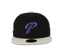 Load image into Gallery viewer, San Diego Padres New Era MLB 59FIFTY 5950 Fitted Cap Hat Black Canvas Crown Cream Visor Metallic Blue/Metallic Red Logo 40th Anniversary Side Patch