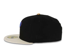 Load image into Gallery viewer, San Diego Padres New Era MLB 59FIFTY 5950 Fitted Cap Hat Black Canvas Crown Cream Visor Metallic Blue/Metallic Red Logo 40th Anniversary Side Patch
