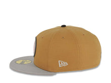 Load image into Gallery viewer, San Diego Padres New Era MLB 59FIFTY 5950 Fitted Cap Hat Wheat Crown Gray Visor Pink/Sky Blue Logo Stadium Side Patch Pink UV